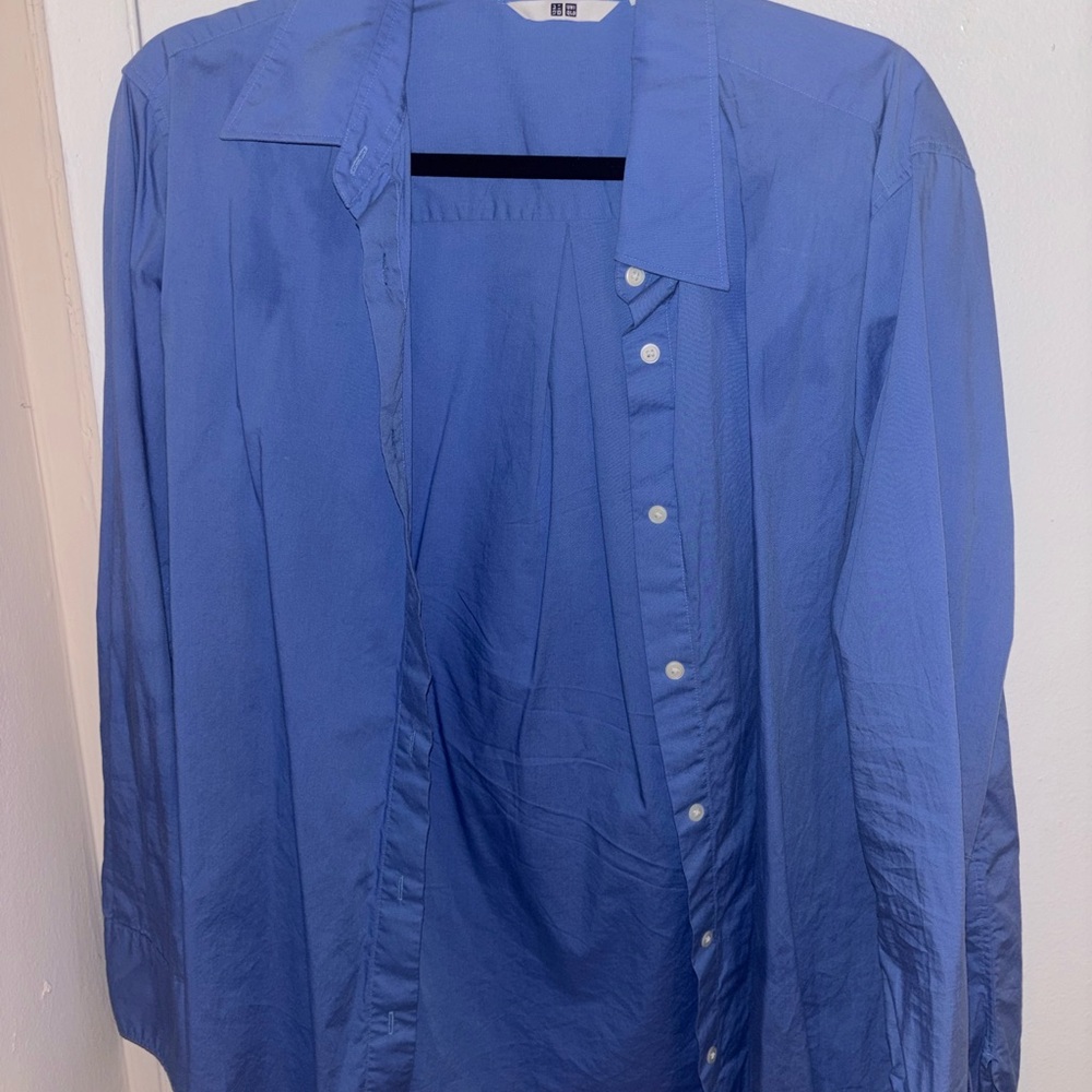 Uniqlo Women's Blue Button Down Shirt